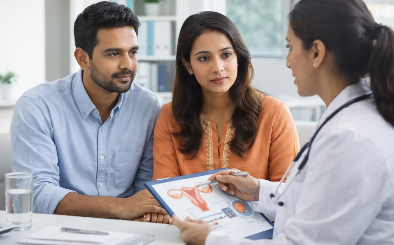 couple consulting doctor for IVF treatment in India