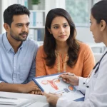 couple consulting doctor for IVF treatment in India