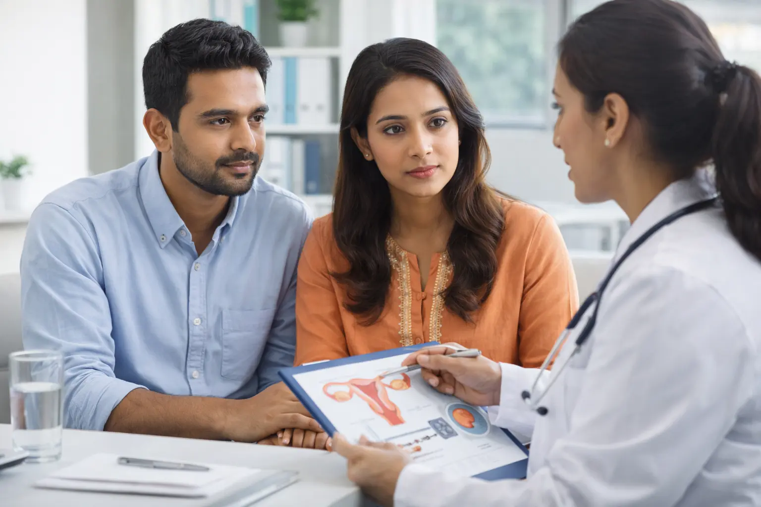 couple consulting doctor for IVF treatment in India