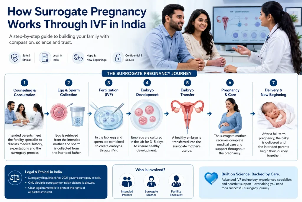 Step by step IVF surrogate pregnancy process in India