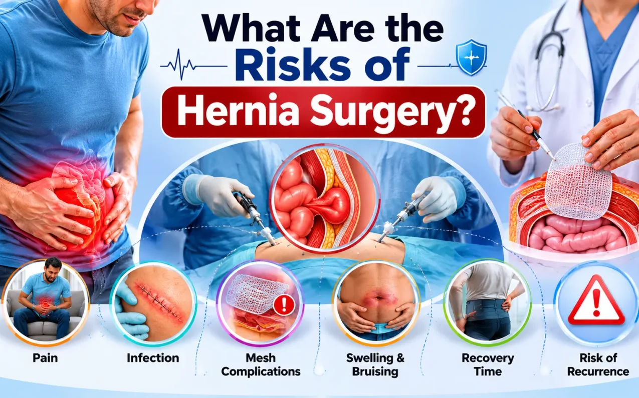 Hernia surgery risks including pain, infection, recovery, and mesh complications explained