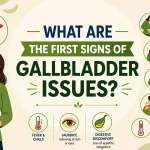 First signs of gallbladder issues including abdominal pain nausea bloating and jaundice illustrated
