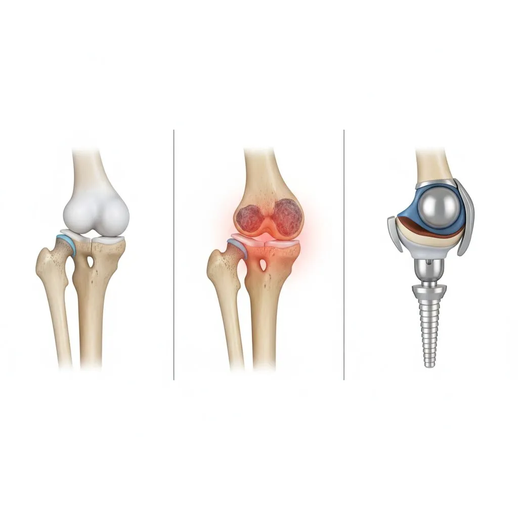 Hip joint diagram showing hip replacement surgery procedure