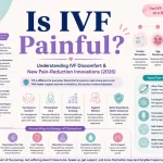 Woman undergoing IVF treatment consultation while learning about painless IVF injections, fertility care, embryo transfer, and modern reproductive technology advancements in 2026.