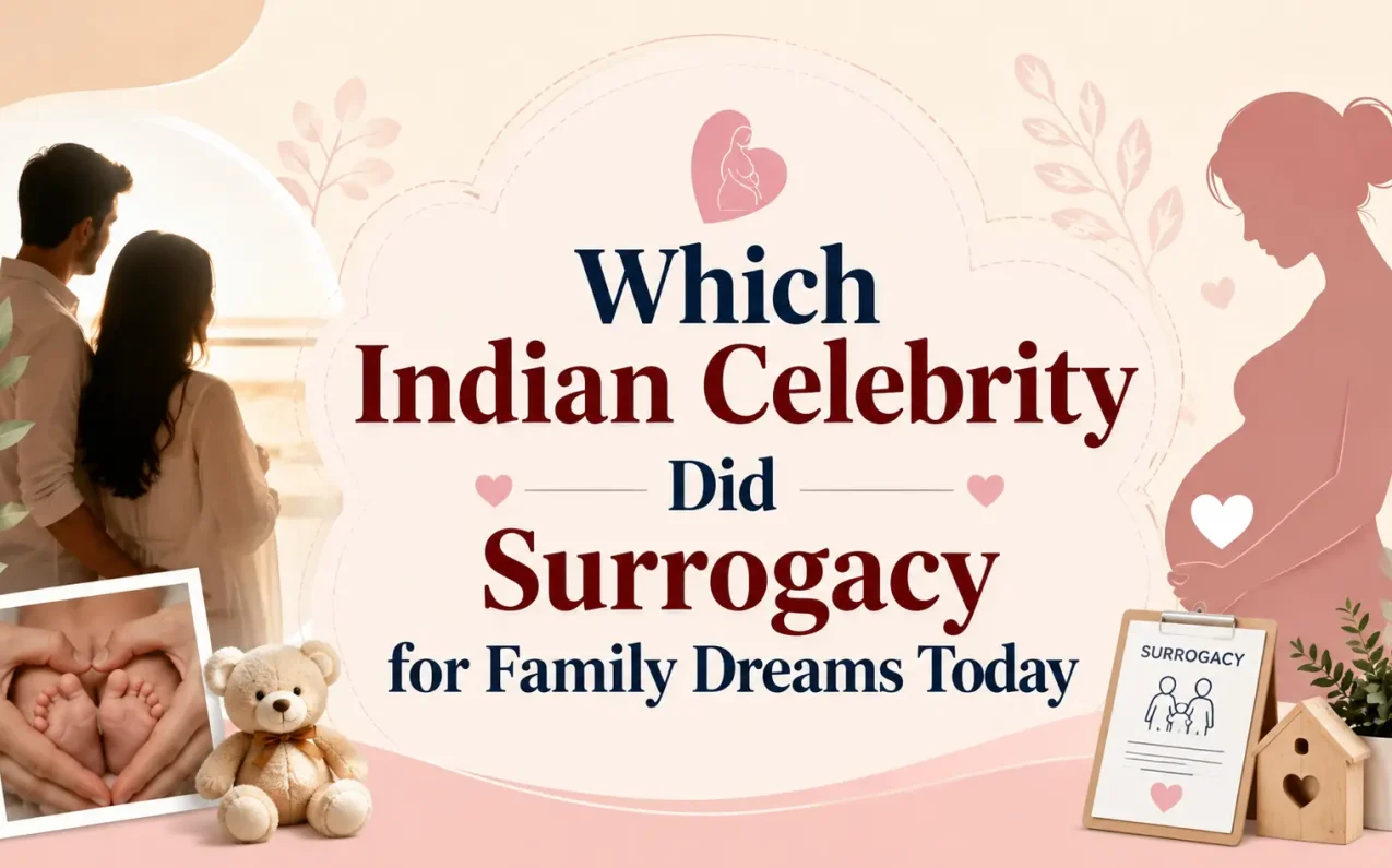 Illustration representing Indian celebrity surrogacy journeys, family dreams, fertility treatment, and intended parents exploring surrogacy in India.