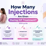 Woman undergoing IVF treatment while learning about fertility injections, trigger shots, ovarian stimulation, and emerging microneedle patch technology that may reduce the need for IVF injections in the future.