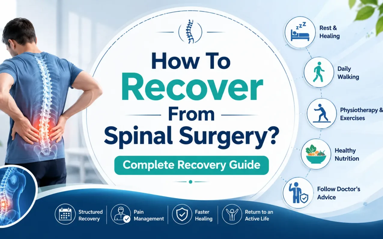 How to recover from spinal surgery with rest, walking, physiotherapy, healthy nutrition, and proper medical guidance for faster healing