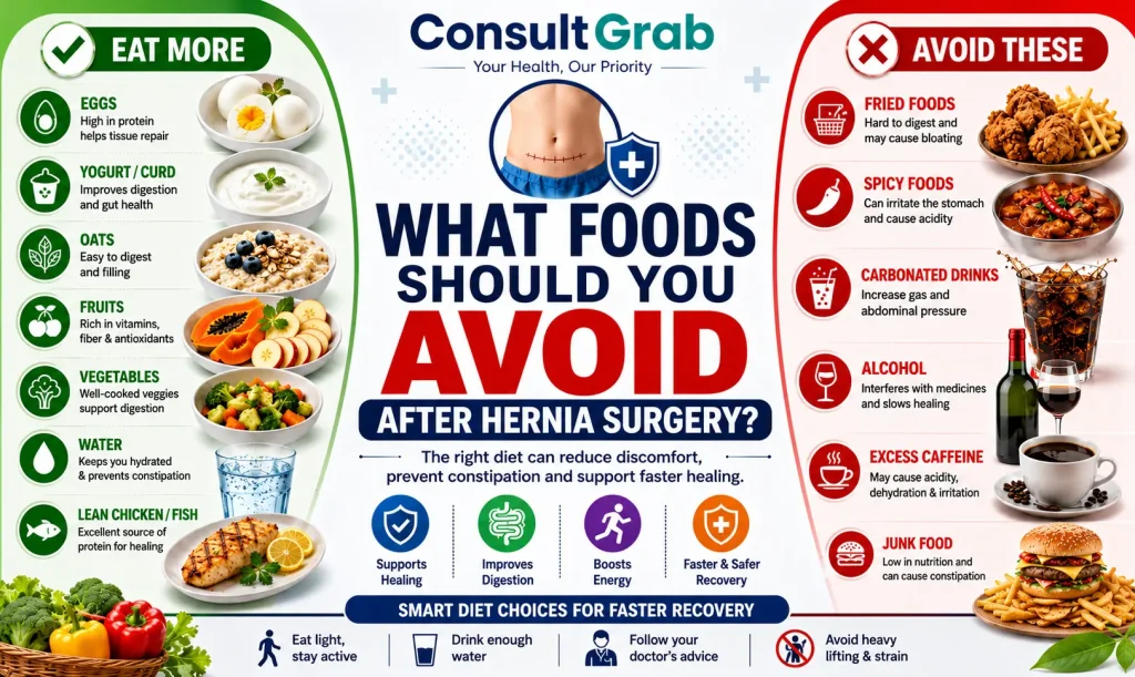 What foods should you avoid after hernia surgery? Complete guide