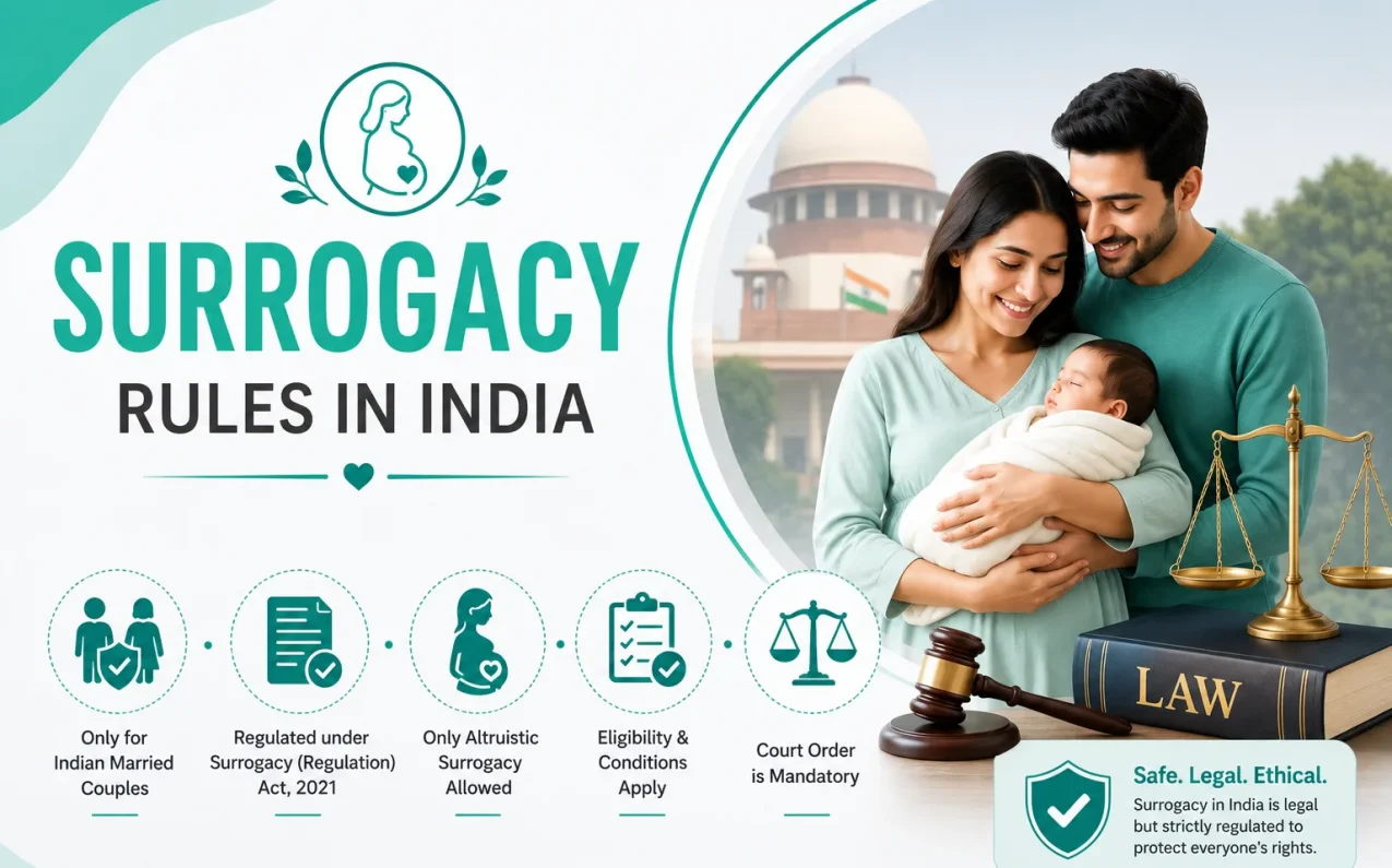 What Is the Age Limit for Surrogacy? India Rules 2026 Guide! Intended parents discussing surrogacy eligibility, age requirements, legal rules, IVF process, and surrogate mother regulations in India