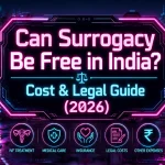 Can Surrogacy Be Free in India? Cost & Legal Guide (2026) explaining altruistic surrogacy, IVF costs, legal rules, insurance requirements, and the real cost of surrogacy in India