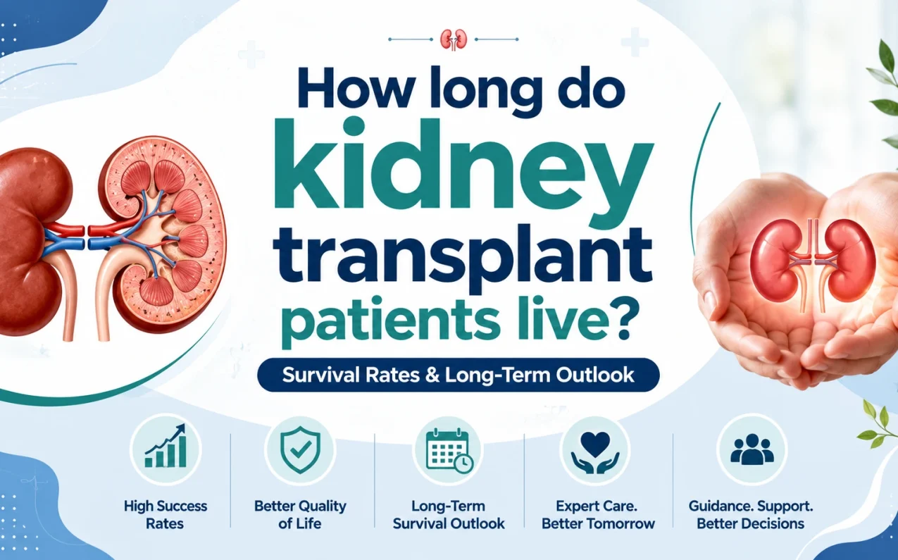 How long do kidney transplant patients live? Kidney transplant survival rates, graft survival, patient recovery, long-term outlook, and dialysis vs kidney transplant explained.