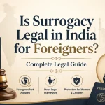 Is Surrogacy Legal in India for Foreigners? Complete Legal Guide illustration explaining the current Indian surrogacy laws, foreign eligibility restrictions, NRI and OCI exceptions, and legal guidance for intended parents.