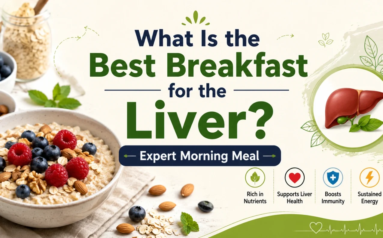 What Is the Best Breakfast for the Liver? Expert Morning Meal featuring a healthy breakfast with oats, berries, and nuts to support overall liver health and wellness.