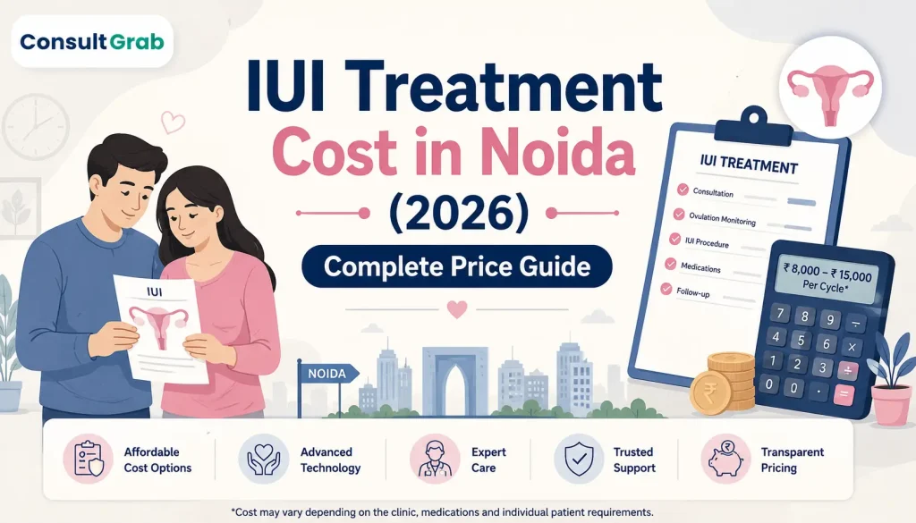IUI treatment Cost in Noida (2026) — Complete Price Guide showing average cost per cycle