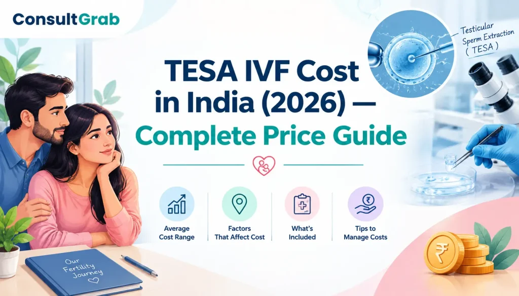 TESA IVF Cost in India (2026) — Complete Price Guide showing standalone and combined package pricing