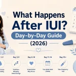 What Happens After IUI? Day-by-Day Guide (2026) showing symptoms and implantation timeline