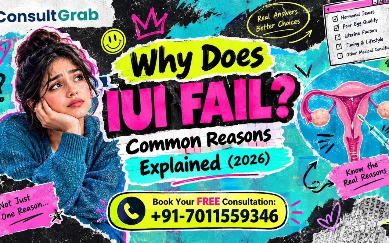 Why Does IUI Fail? Common Reasons Explained (2026) showing the 5 main causes of failed cycles